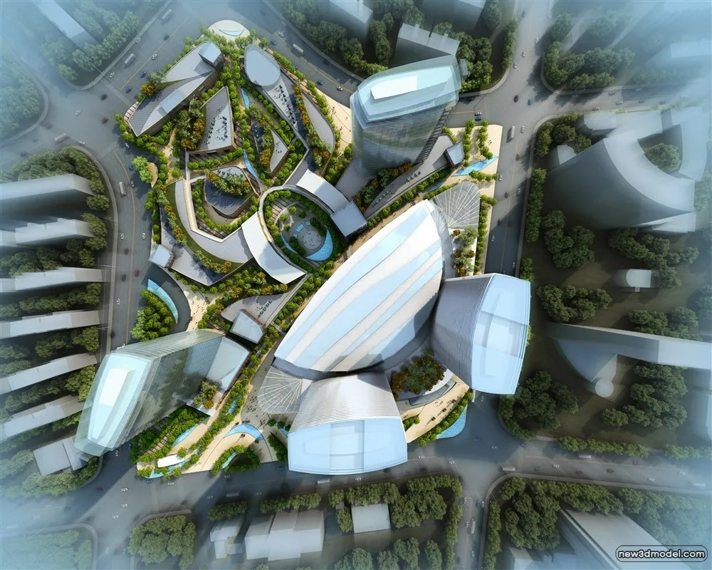 3D Models of Commercial Building – Exterior 3D Scenes – 495 – VRAY