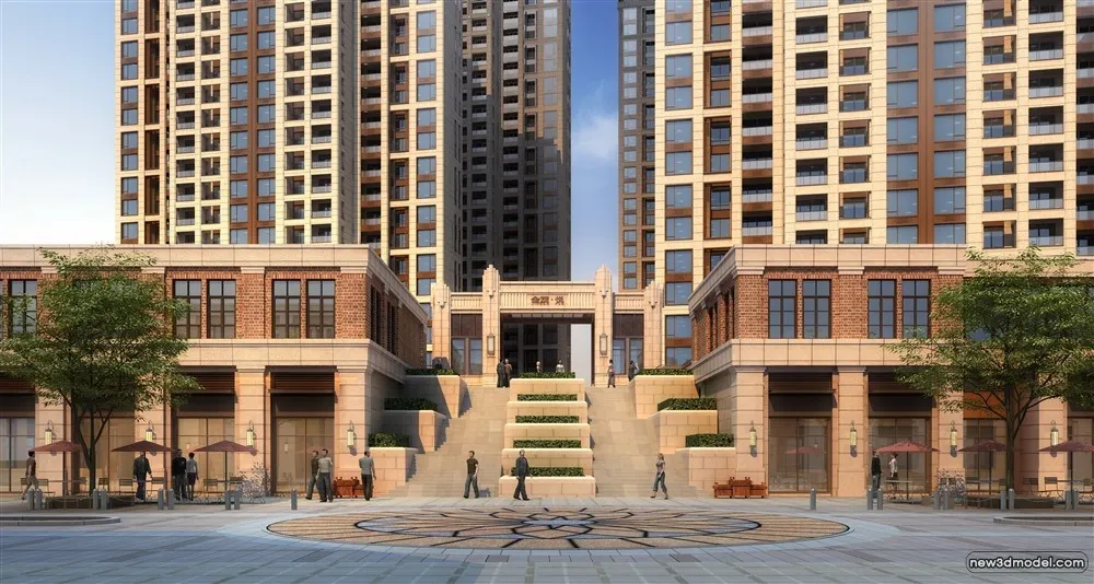 3D Models of Commercial Building – Exterior 3D Scenes – 497 – VRAY