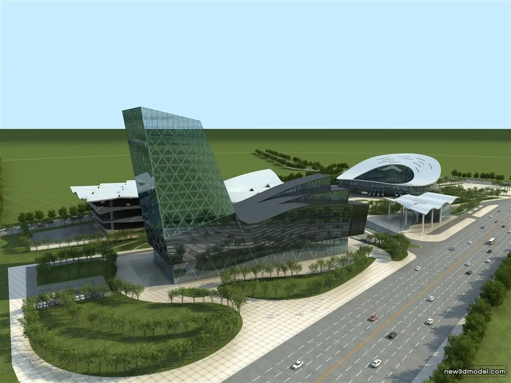 3D Models of Commercial Building – Exterior 3D Scenes – 499 – VRAY