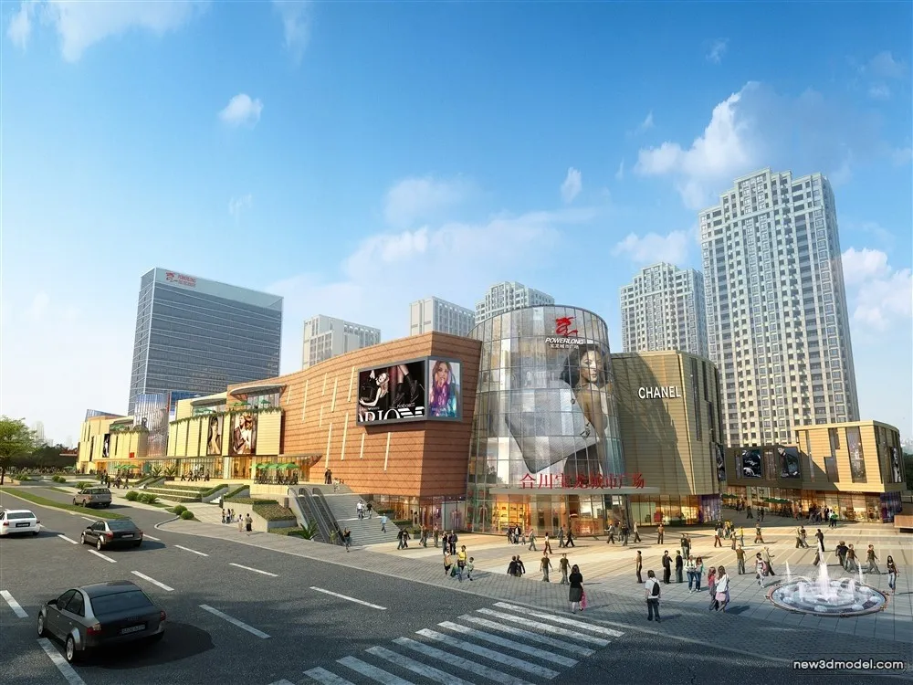 3D Models of Commercial Building – Exterior 3D Scenes – 500 – VRAY