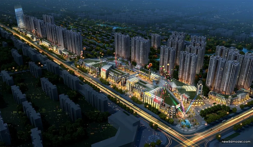 3D Models of Commercial Building – Exterior 3D Scenes – 501 – VRAY