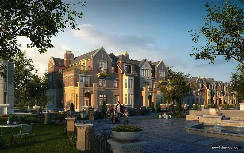 3D Models of Commercial Building – Exterior 3D Scenes – 504 – VRAY