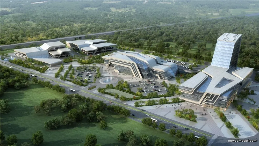 3D Models of Commercial Building – Exterior 3D Scenes – 507 – VRAY