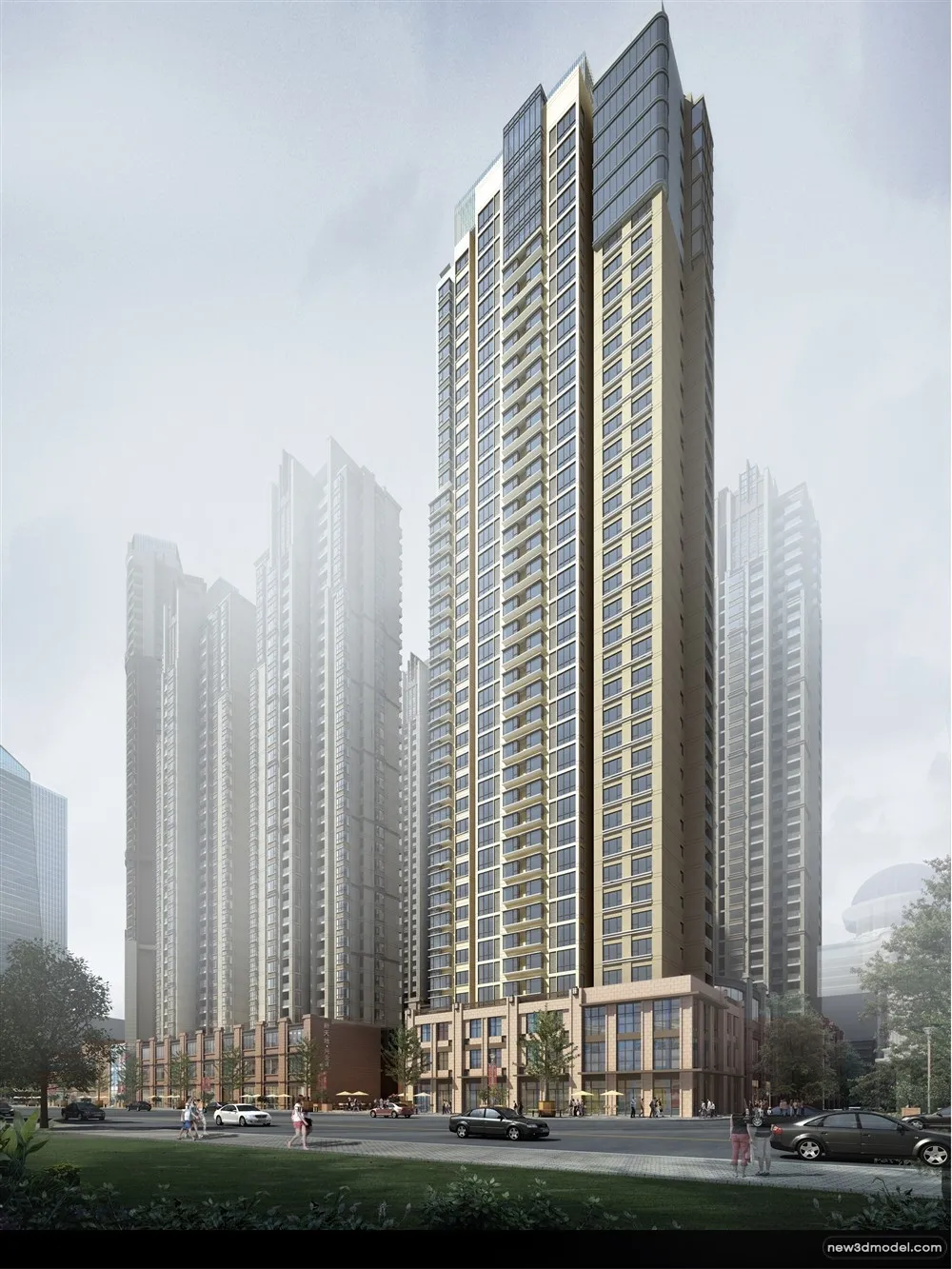 3D Models of Commercial Building – Exterior 3D Scenes – 508 – VRAY