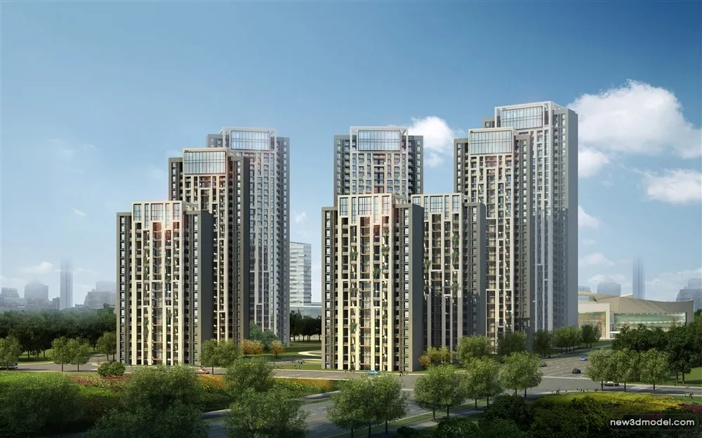 3D Models of Commercial Building – Exterior 3D Scenes – 509 – VRAY