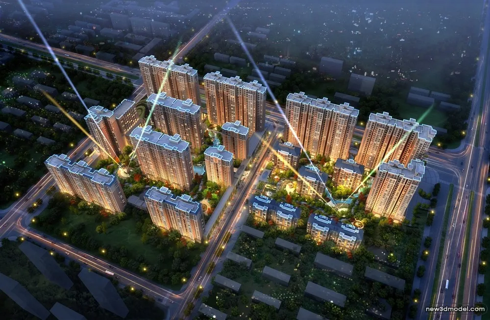 3D Models of Commercial Building – Exterior 3D Scenes – 510 – VRAY