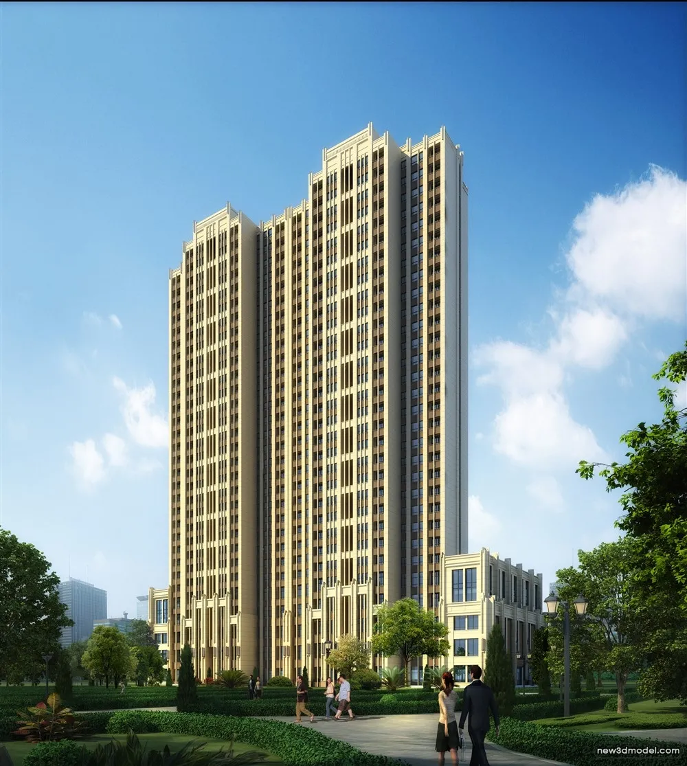 3D Models of Commercial Building – Exterior 3D Scenes – 512 – VRAY