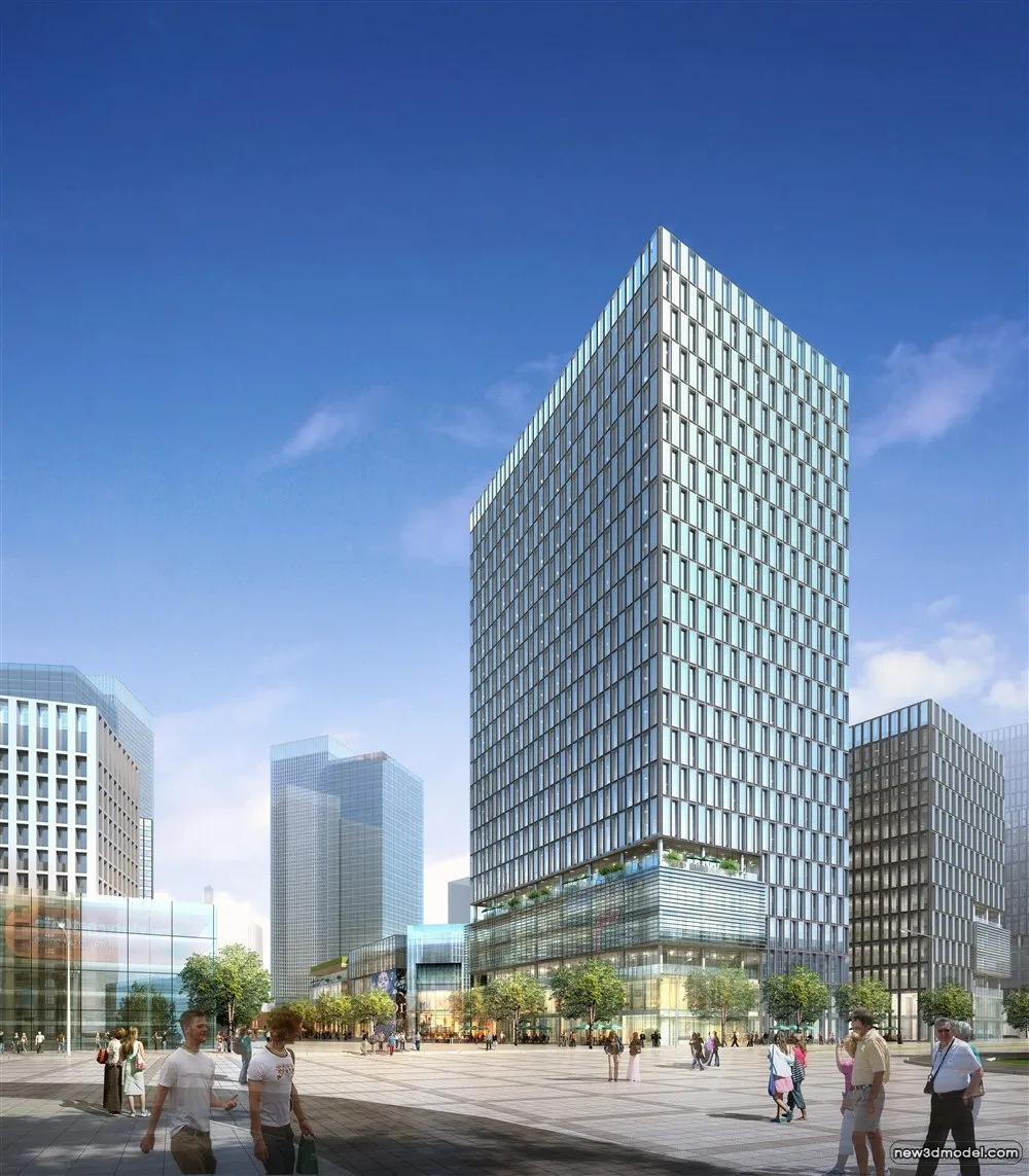 3D Models of Commercial Building – Exterior 3D Scenes – 513 – VRAY