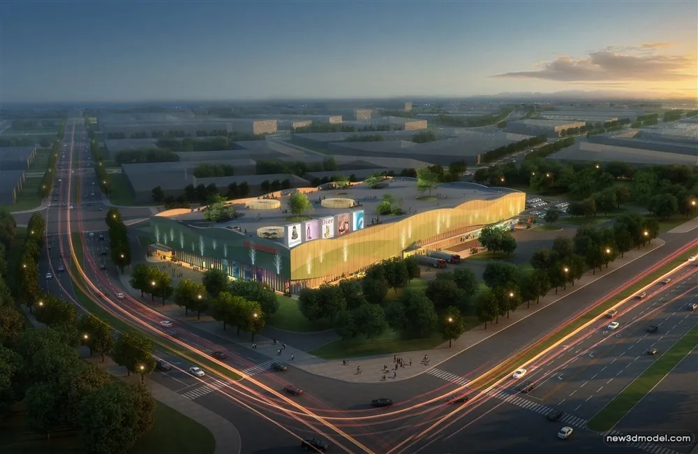 3D Models of Commercial Building – Exterior 3D Scenes – 514 – VRAY