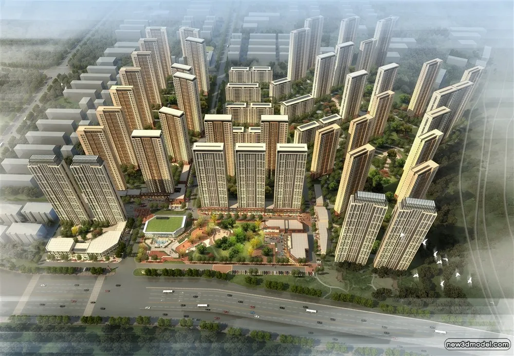 3D Models of Commercial Building – Exterior 3D Scenes – 515 – VRAY