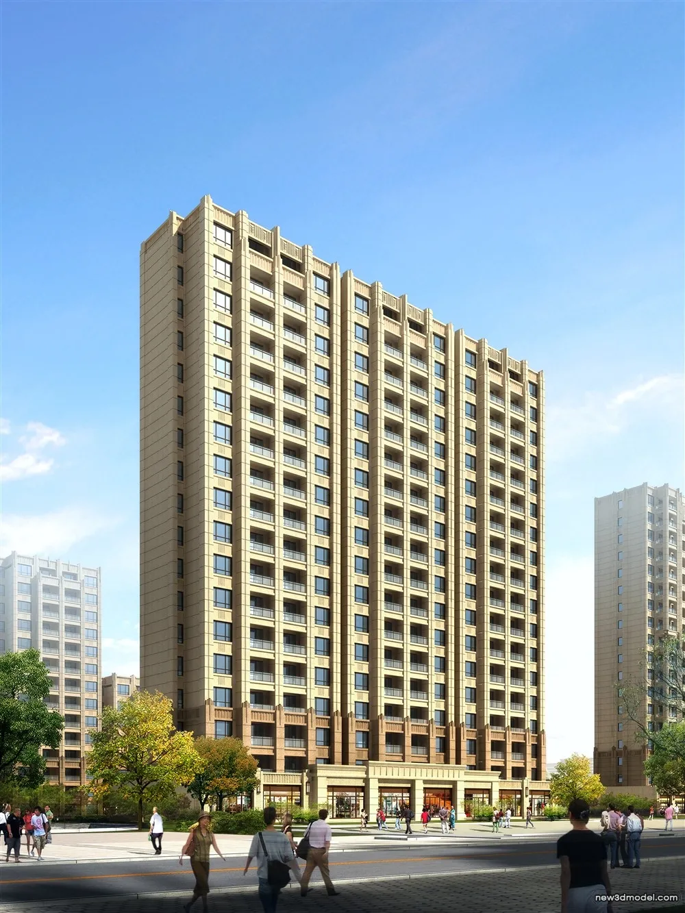 3D Models of Commercial Building – Exterior 3D Scenes – 517 – VRAY