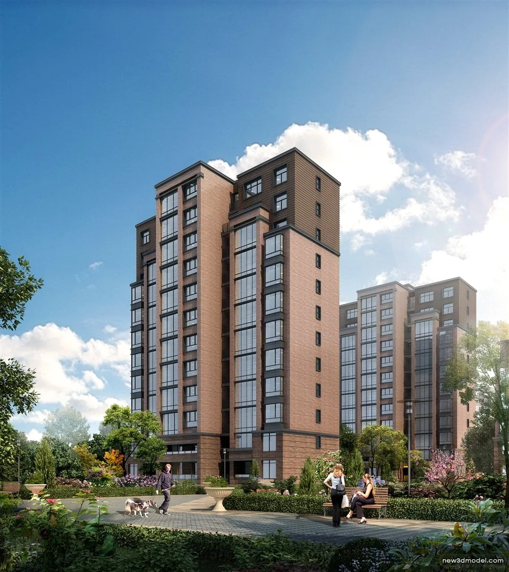 3D Models of Commercial Building – Exterior 3D Scenes – 519 – VRAY