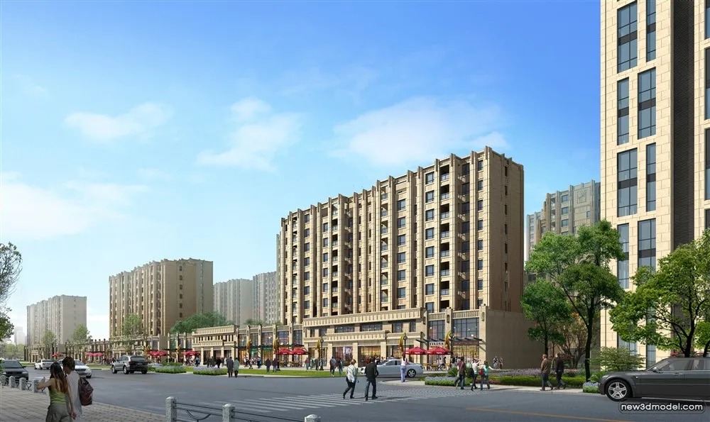 3D Models of Commercial Building – Exterior 3D Scenes – 521 – VRAY