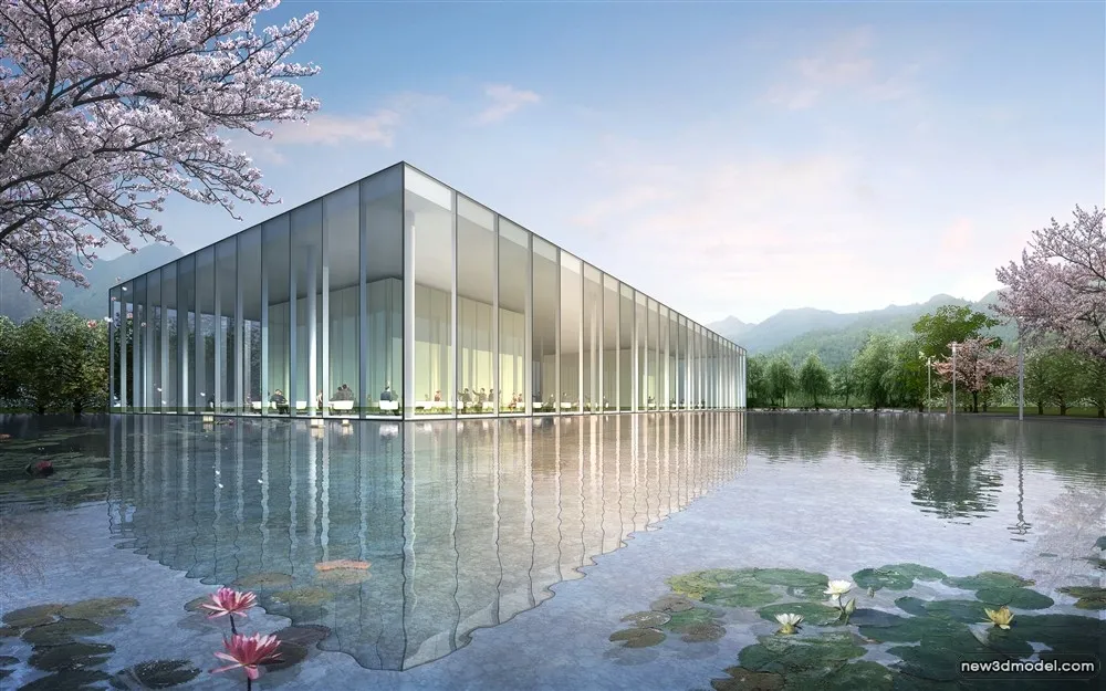 3D Models of Commercial Building – Exterior 3D Scenes – 525 – VRAY