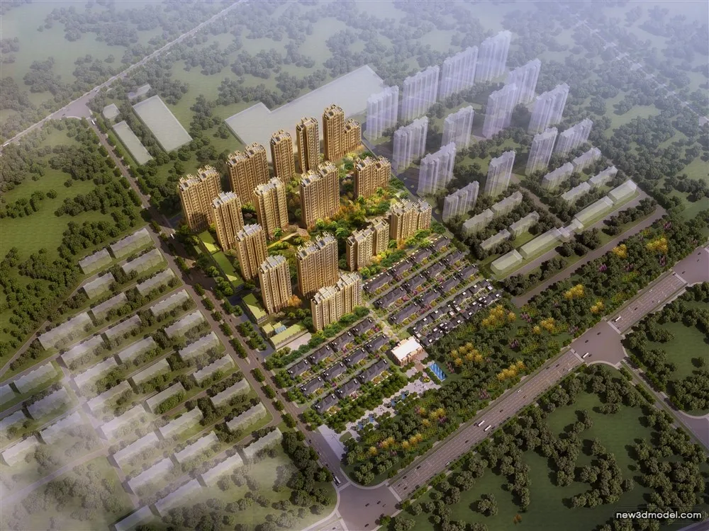 3D Models of Commercial Building – Exterior 3D Scenes – 527 – VRAY