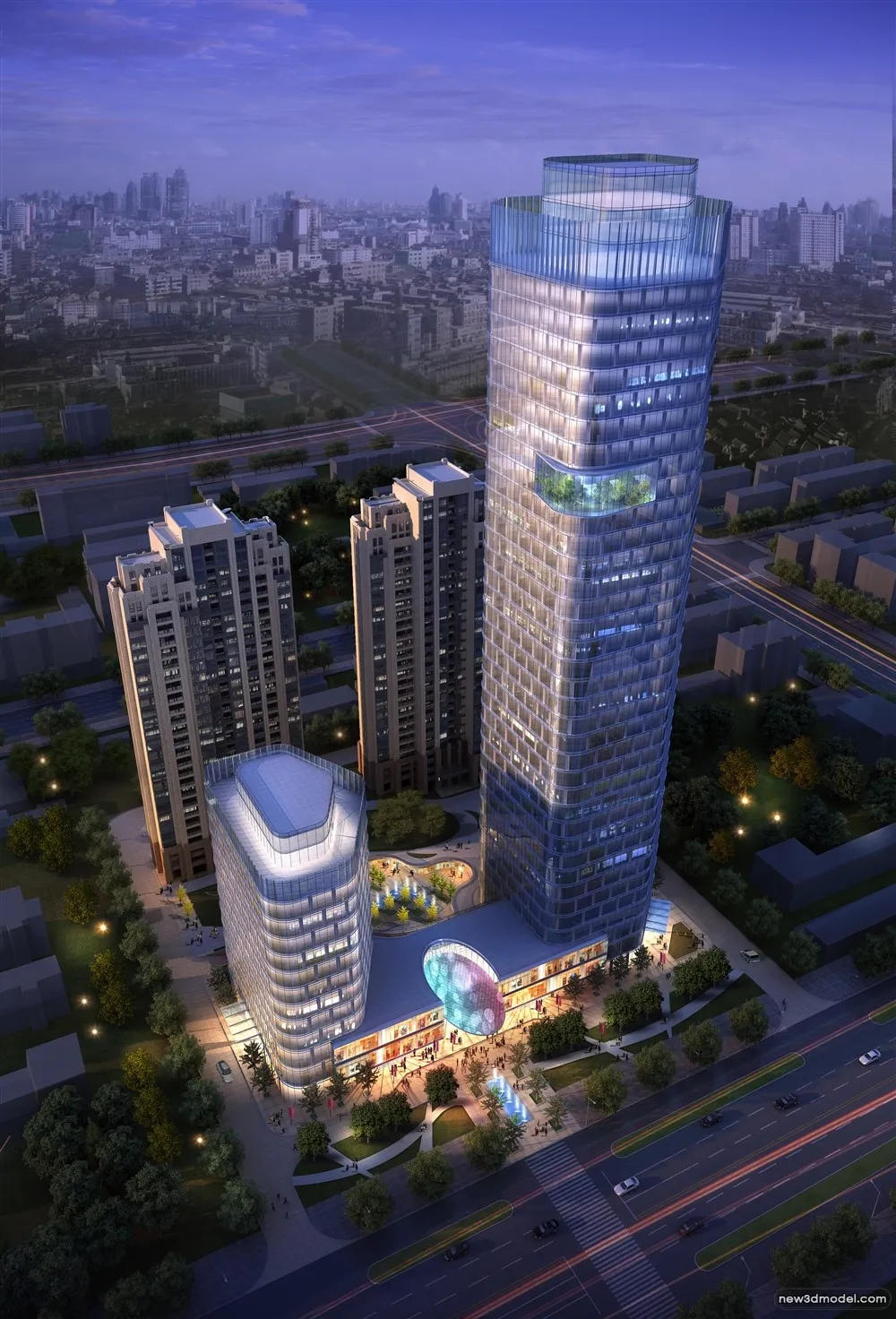 3D Models of Commercial Building – Exterior 3D Scenes – 529 – VRAY