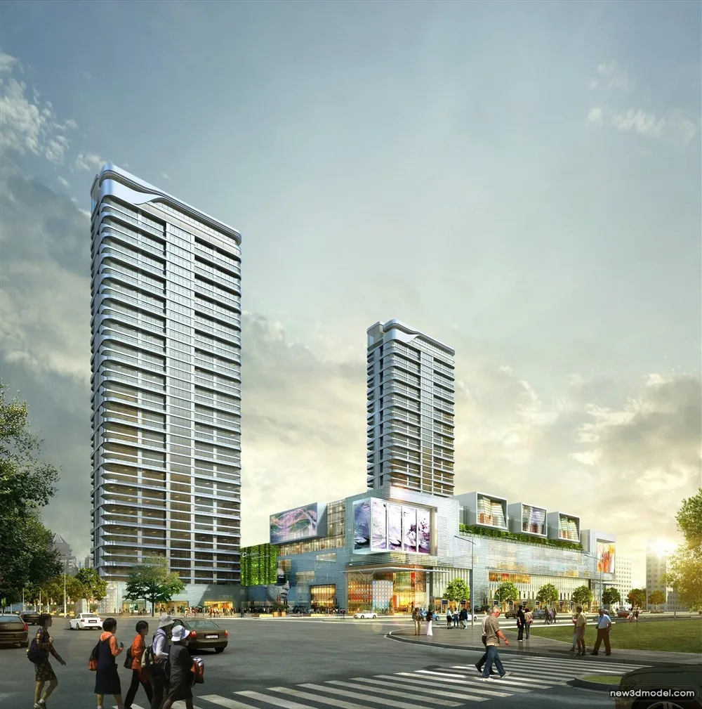 3D Models of Commercial Building – Exterior 3D Scenes – 532 – VRAY