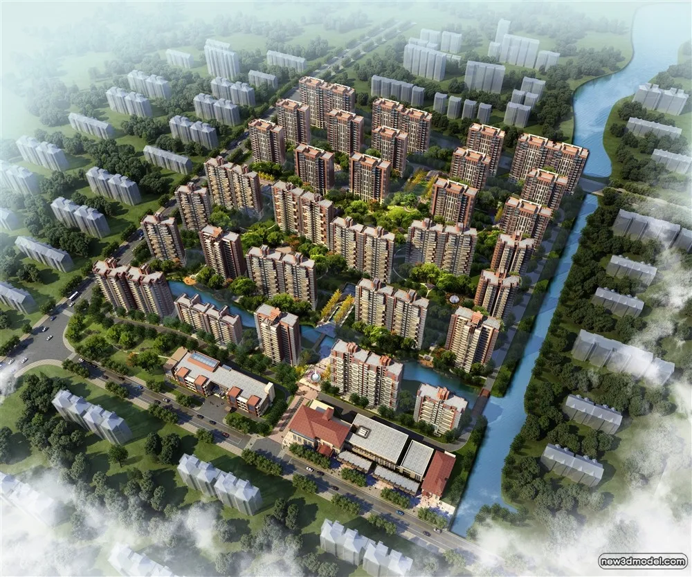 3D Models of Commercial Building – Exterior 3D Scenes – 535 – VRAY