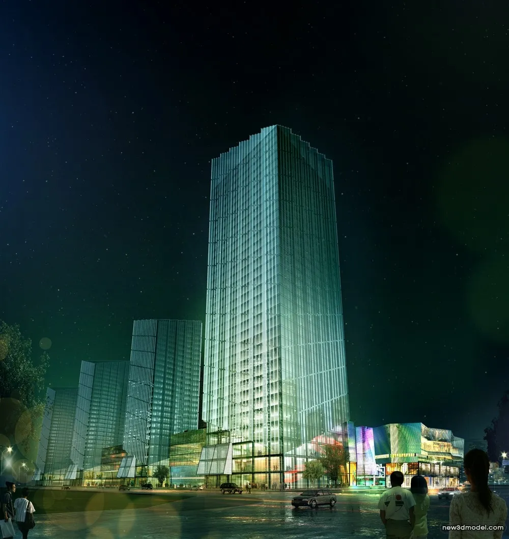 3D Models of Commercial Building – Exterior 3D Scenes – 537 – VRAY