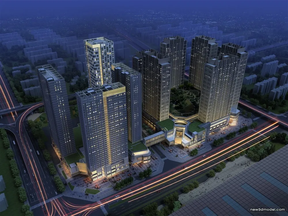 3D Models of Commercial Building – Exterior 3D Scenes – 538 – VRAY