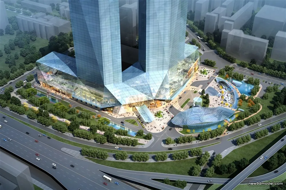 3D Models of Commercial Building – Exterior 3D Scenes – 540 – VRAY