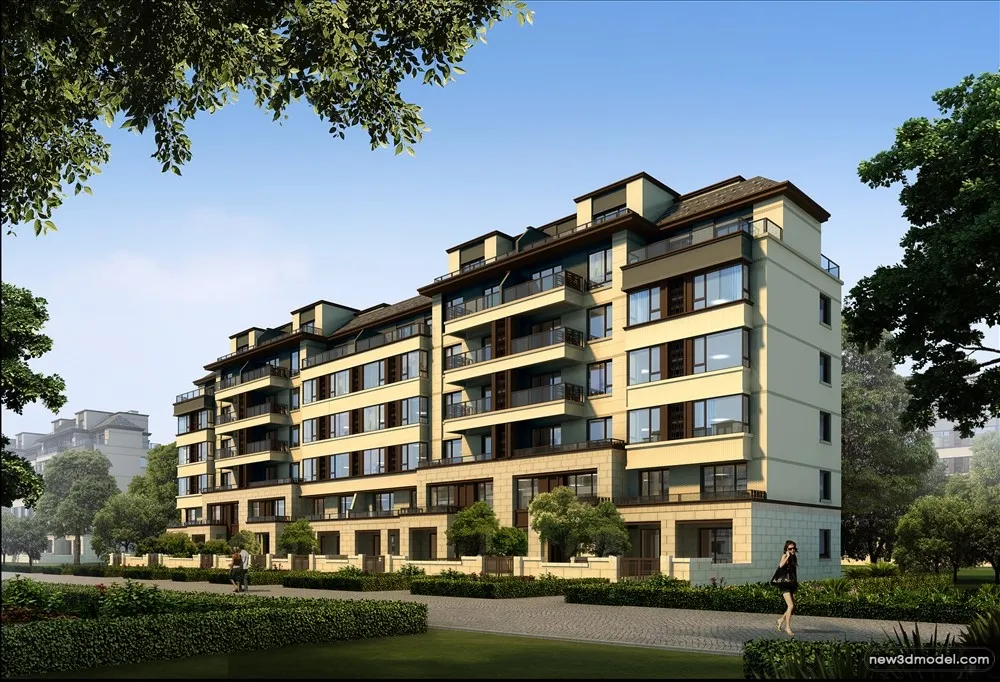 3D Models of Commercial Building – Exterior 3D Scenes – 541 – VRAY