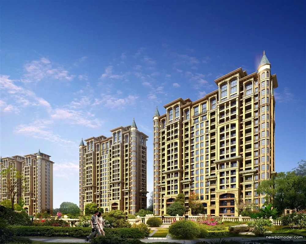 3D Models of Commercial Building – Exterior 3D Scenes – 542 – VRAY