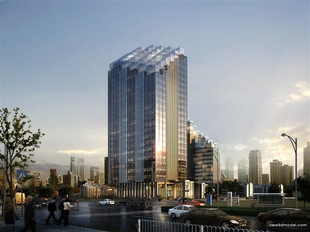 3D Models of Commercial Building – Exterior 3D Scenes – 548 – VRAY