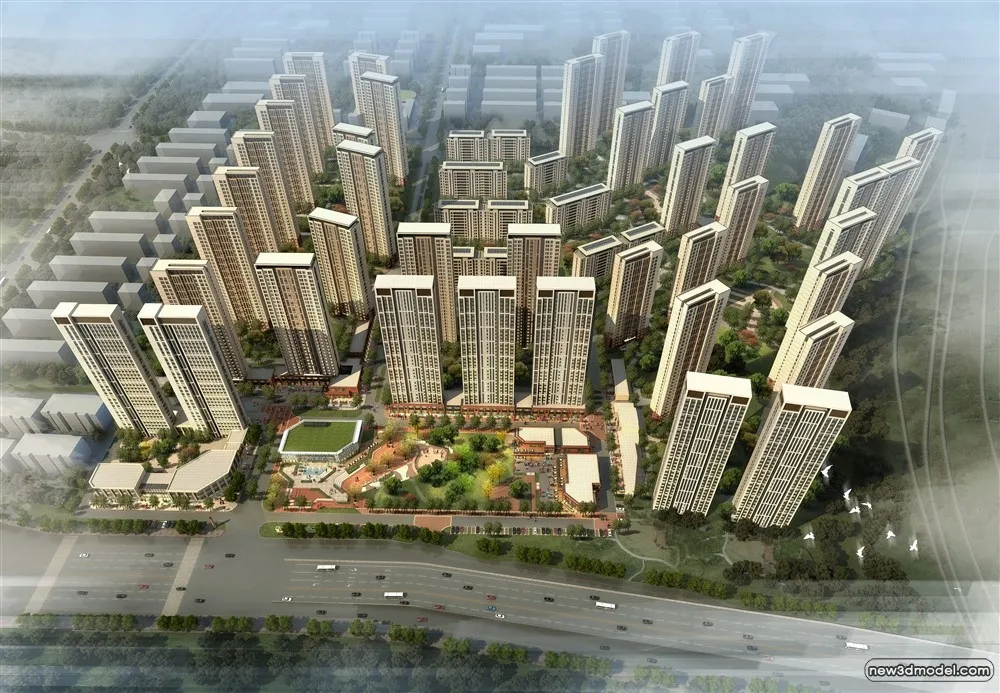 3D Models of Commercial Building – Exterior 3D Scenes – 550 – VRAY