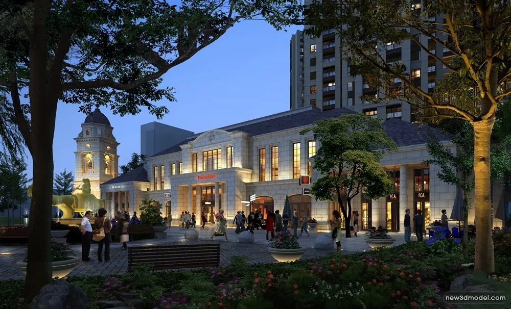 3D Models of Commercial Building – Exterior 3D Scenes – 553 – VRAY