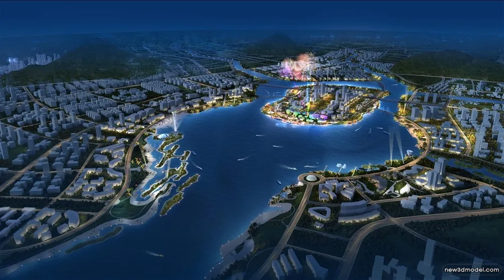 3D Models of Commercial Building – Exterior 3D Scenes – 554 – VRAY