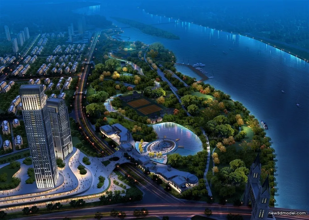 3D Models of Commercial Building – Exterior 3D Scenes – 556 – VRAY