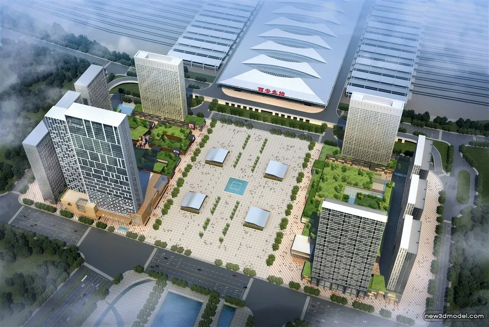 3D Models of Commercial Building – Exterior 3D Scenes – 559 – VRAY