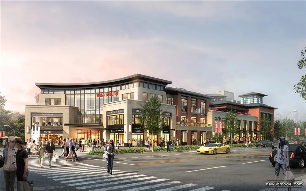 3D Models of Commercial Building – Exterior 3D Scenes – 560 – VRAY