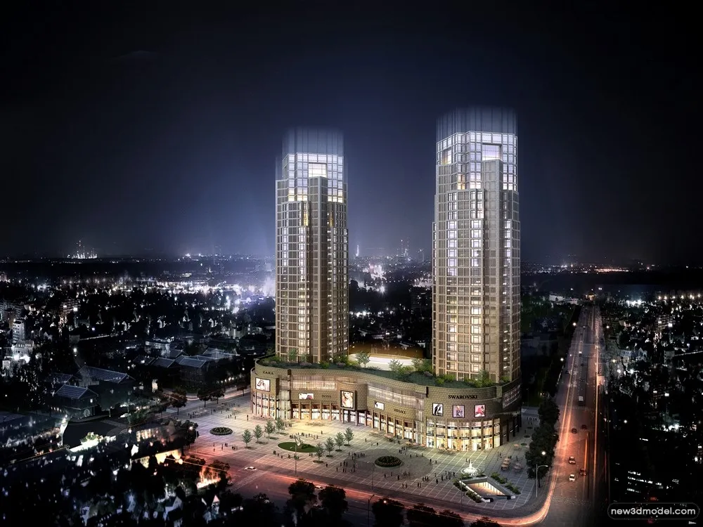 3D Models of Commercial Building – Exterior 3D Scenes – 561 – VRAY