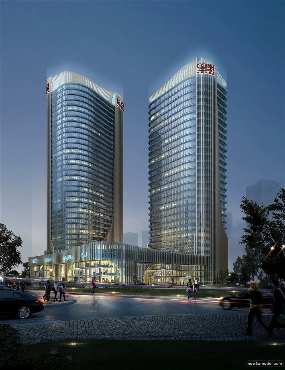 3D Models of Commercial Building – Exterior 3D Scenes – 562 – VRAY