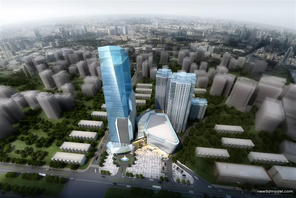 3D Models of Commercial Building – Exterior 3D Scenes – 566 – VRAY