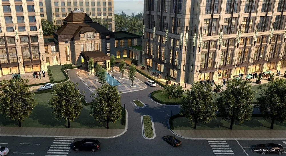 3D Models of Commercial Building – Exterior 3D Scenes – 570 – VRAY