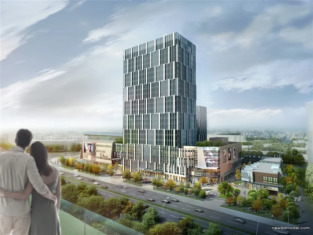 3D Models of Commercial Building – Exterior 3D Scenes – 572 – VRAY