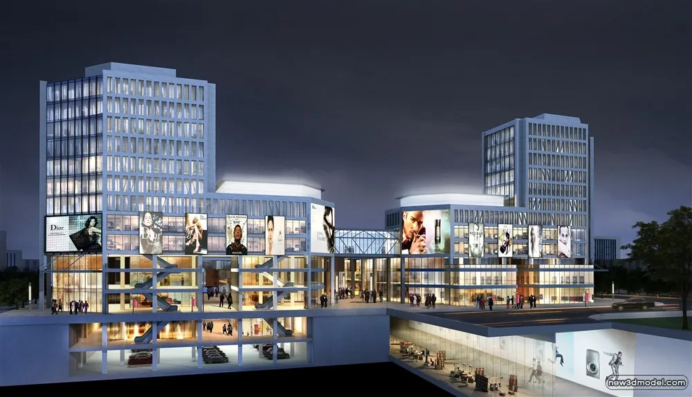 3D Models of Commercial Building – Exterior 3D Scenes – 573 – VRAY