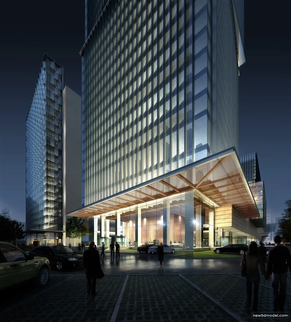 3D Models of Commercial Building – Exterior 3D Scenes – 582 – VRAY