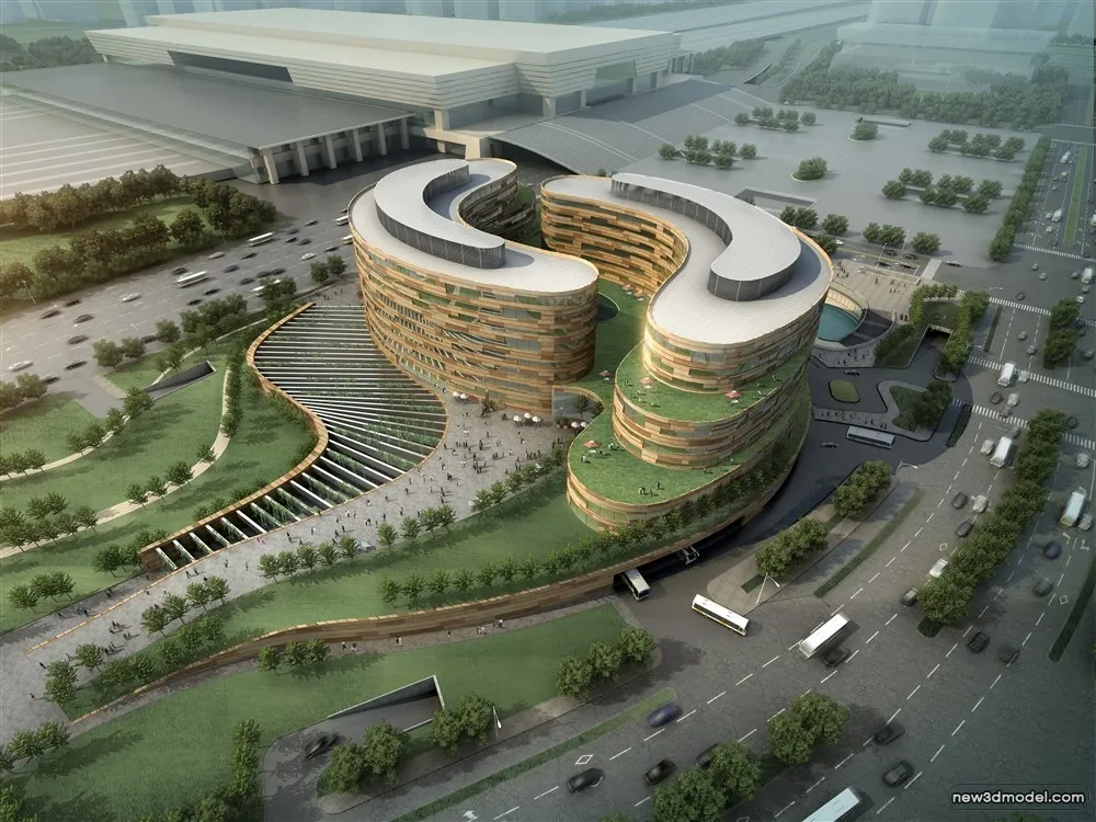 3D Models of Commercial Building – Exterior 3D Scenes – 584 – VRAY