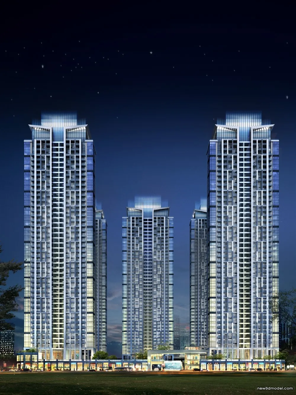 3D Models of Commercial Building – Exterior 3D Scenes – 585 – VRAY