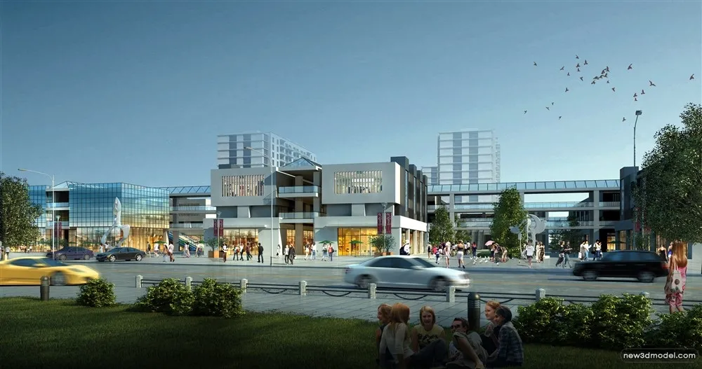 3D Models of Commercial Building – Exterior 3D Scenes – 586 – VRAY