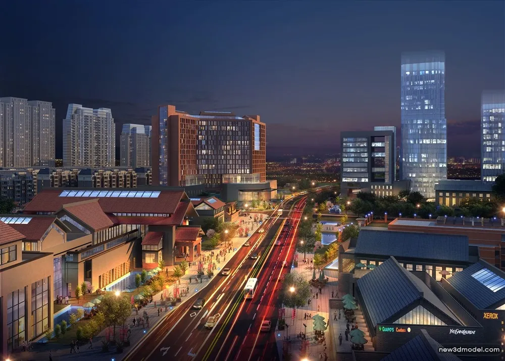 3D Models of Commercial Building – Exterior 3D Scenes – 587 – VRAY