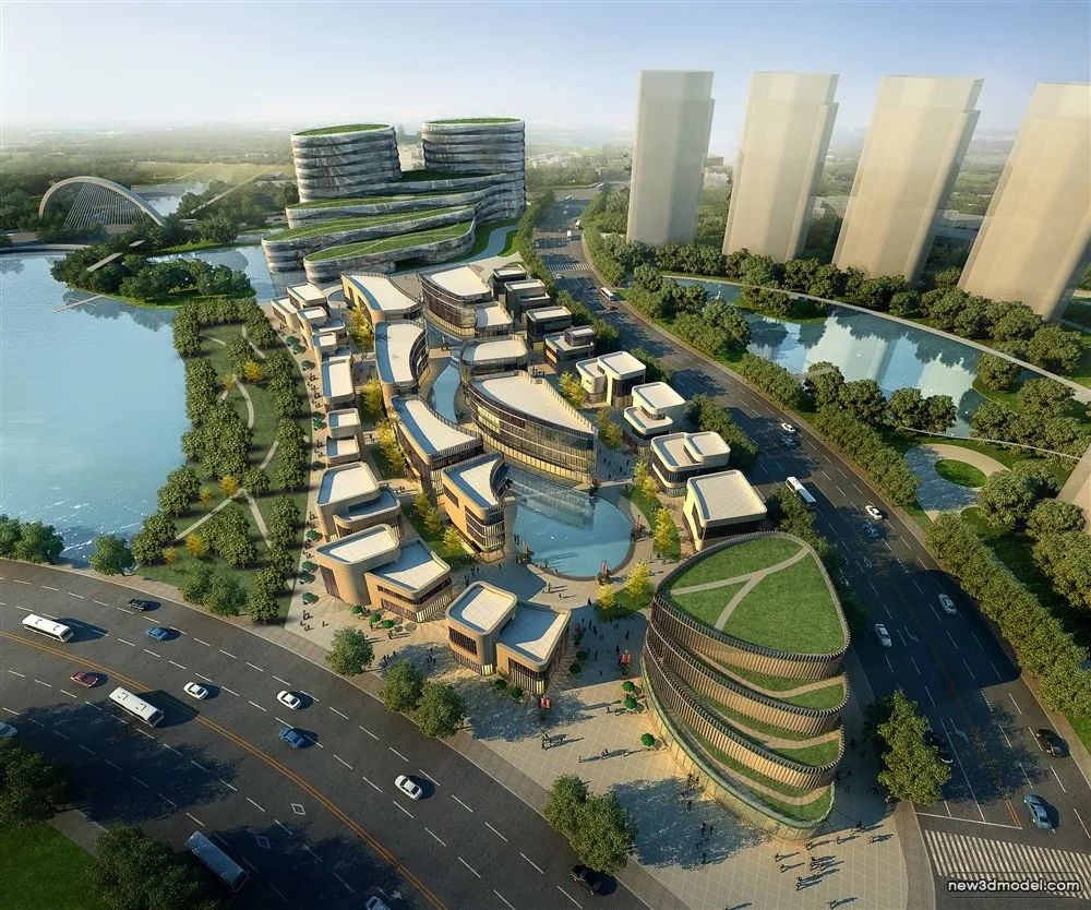 3D Models of Commercial Building – Exterior 3D Scenes – 589 – VRAY