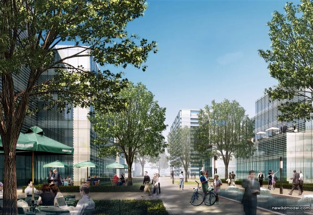 3D Models of Commercial Building – Exterior 3D Scenes – 590 – VRAY