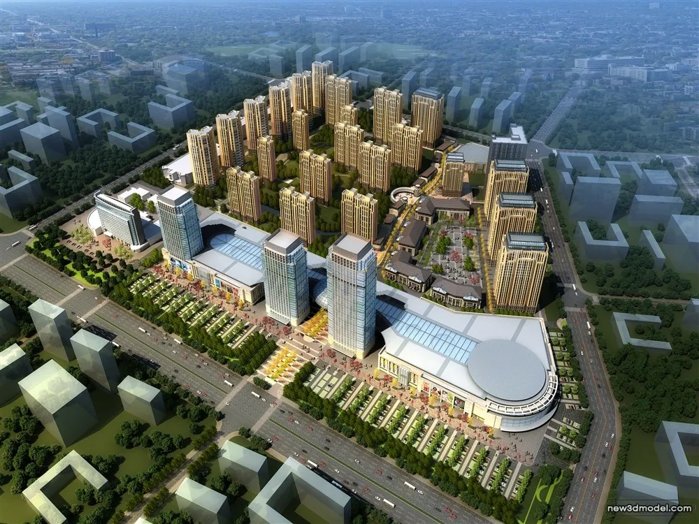 3D Models of Commercial Building – Exterior 3D Scenes – 592 – VRAY