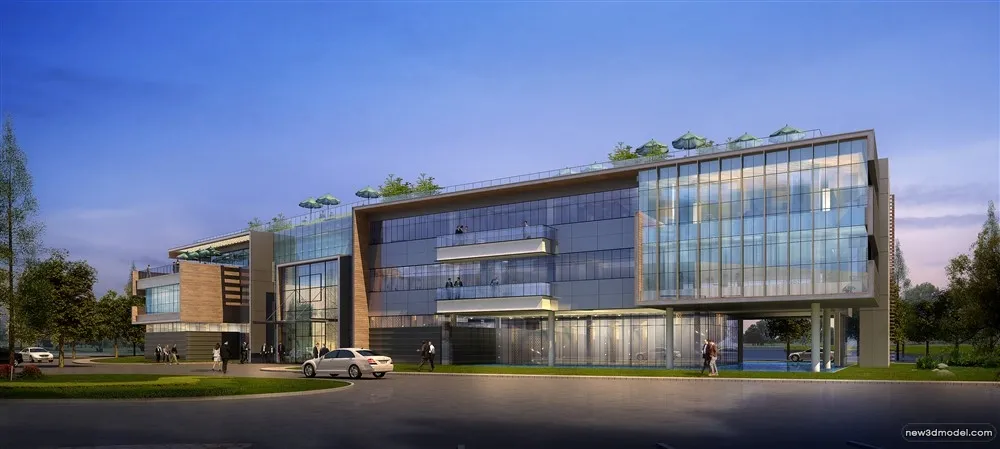 3D Models of Commercial Building – Exterior 3D Scenes – 594 – VRAY