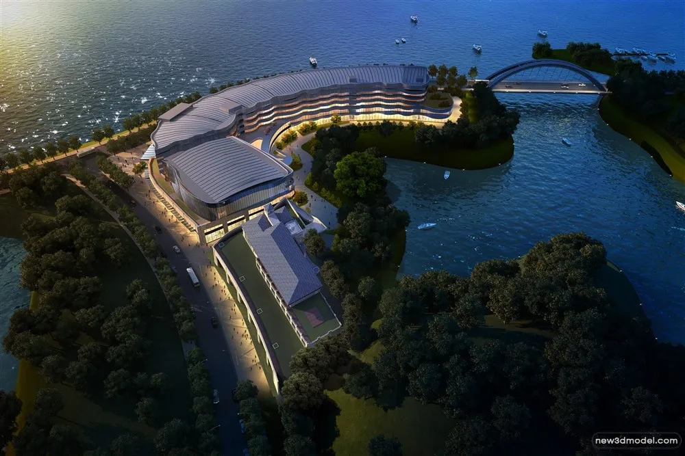 3D Models of Commercial Building – Exterior 3D Scenes – 596 – VRAY